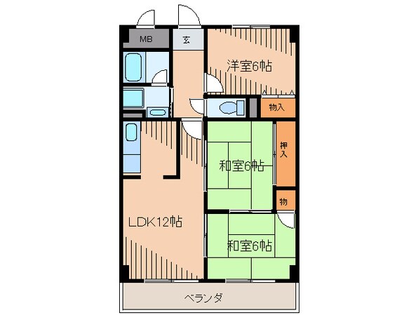 ハイツゴ－ルドの物件間取画像